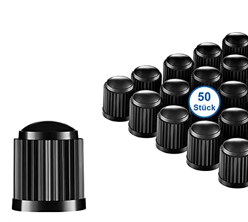 DWEEKIY 50 Stück - Ventilkappen schwarz Kunststoff - Ventilkappen für Auto und Fahrradventil - Auto & Motorrad & Fahrrad - Rad & Reifen