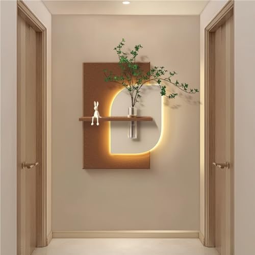 TJTKWIR Rectangular 3D Wall Art Decoration with LED, Wall Sculpture