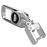 MAKEER Metal KeyChain KeyRing Replacement for Cadillac ATS CTS EXT SRX XTS XLR SEDAN ELR with car Logo keychains key chain Key Fob Accessory for Men Women(Sliver)