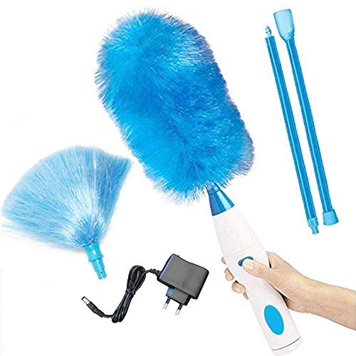 Spin Duster TX- Plumeau éLectrique, Rotatif Bleu à 360 ° Dépoussiéreur électrique, Brosse De DéPoussiéRage Multifonction à Piles, Antistatique Et...