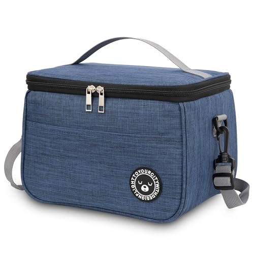 BALIGO Bolsa Termica Porta Alimentos 9L, [ Forro Resistente a Las Fugas ] Bolsa Nevera Portatil, Bolsa Comida Trabajo, Bolsa Isotermica Porta Alimentos, Lunch Bag Oficina Viaje Picnic (Azul, 9L)
