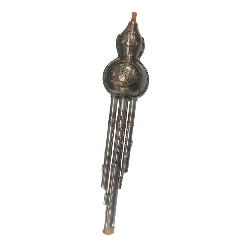 Strumento flauto Hulusi, flauto cucurbita con custodia, splendidamente realizzato, adatto per principianti che apprendono musica. Squisito strumento, tasto c, 42 cm