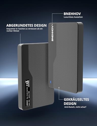 BNEHHOV Externe Festplatte, 500GB Tragbare 2.5 Zoll USB 3.0 Backups HDD, Ultradünn Plug-and-Play SATA Festplattenspeicher für Windows, Mac, PC, Laptop, PS4, Xbox, Wii U, Chromebook