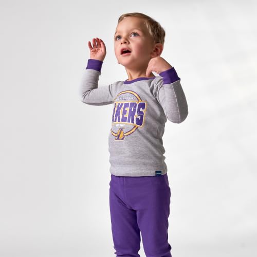 Gerber Unisex Toddler NBA Team Snug Fit Cotton Pajamas, Los Angeles Lakers, 3T - image 4