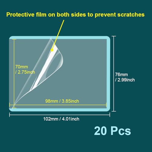 HLIWS Clear Toploaders-20 pcs 76 * 102mm Clear Hard Card Sleeves with Protective Film,for Game/Baseball/Basketball/Photo Card Collection(Cyan Frame) - Image 2