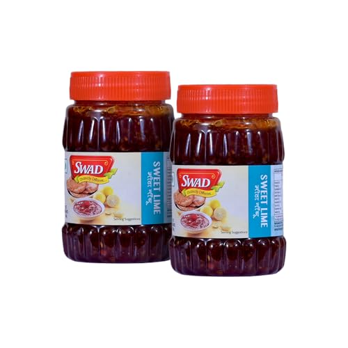Image of SWAD Sweet Lime Pickle Pack of 2 | Traditional Khatta Meetha Nimbu Achar | Authentic Indian Lemon Pickle | No Preservatives, No Artificial Additives | Ready to Eat Condiment | 280g Each