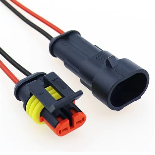 Conectores impermeables auto de 2 pines clavija hembra con cable estanco 3