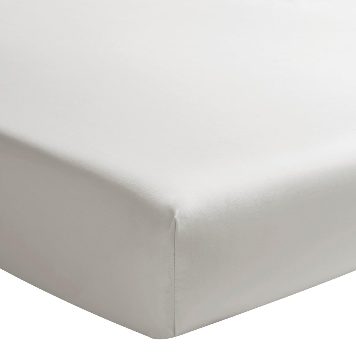 ESSIX Home Collection Fitted Sheet, Percale 80 Thread Count, Pearl Grey, 160 x 200 cm