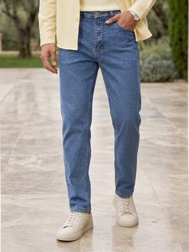 Image of Urbano Fashion Men's Slim Fit Washed Denim Jeans Stretchable