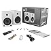 Kanto YU6MW YU6 White Powered Bluetooth Bookshelf Speaker System w/ SUB8 250W Subwoofer Home Audio Bundle