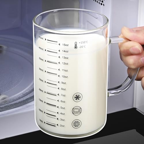 Vaso medidor de vidrio borosilicato 450 ml con asa miniatura 3