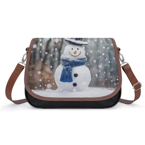 Sacoche en cuir bonhomme de neige grand confort avec bandoulière étanche pour femme