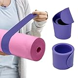 Risipu Yogamatten-Gurt-Schlagband, ein Druckknopf hält die Trainingsmatte fest gerollt und sicher, geeignet für die Aufbewahrung von Workout-Pilatesmatten (Lila)