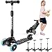 Scooter,Banne Height Adjustable Lean to Steer Flashing PU Wheels 3 Wheel Kick Scooters for Kids Boys Girls