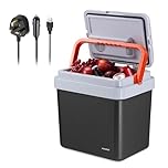 VonShef 24L Electric Cool Box, Large Insulated Cooler Box with Hot & Cold Functions & Three Power Options (3-Pin 240v Wall Plug, USB-A & 12v Car Plug), Festival & Camping Accessories