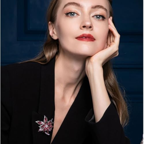 Image of Sparkling Rhinestone Flower Brooch Pin Premium Blue Purple Crystal Flower Brooch Lapel Pins Vintage White Rose Broochs Clothes Hat Bag Dress Clothing Jewelry for Women