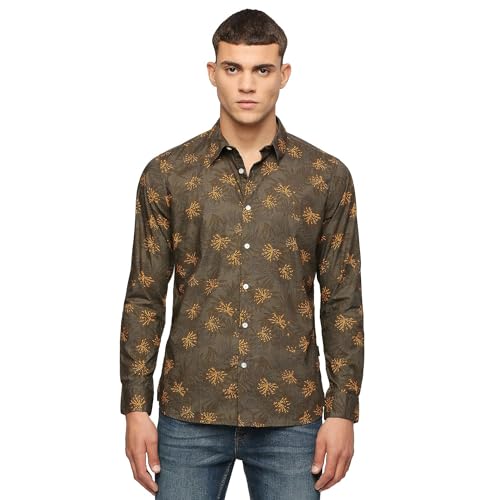Image of Pepe Jeans Men's Casual Shirt | Trendy Printed Shirt for Men| Regular Fit | Full Sleeve | Available in Plus Size, Cotton