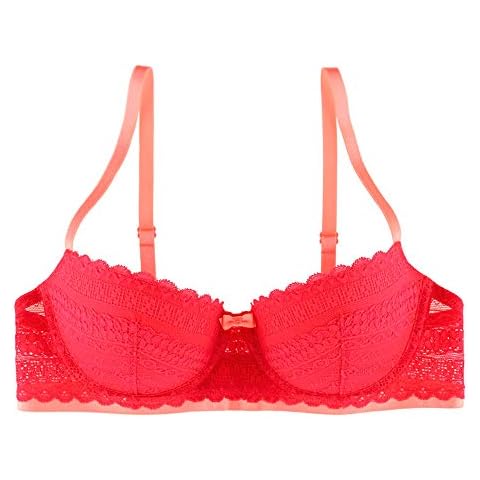 Undies.com Women's Geometric Lace Balconette Bra Cover