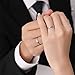 Meissa 2 Pcs Couple Rings for Men and Women 925 Sterling Silver Wide Wedding Bands Size Adjustable Promise Ring Matching Couple Rings Size 4-12 (Custom Engraving)
