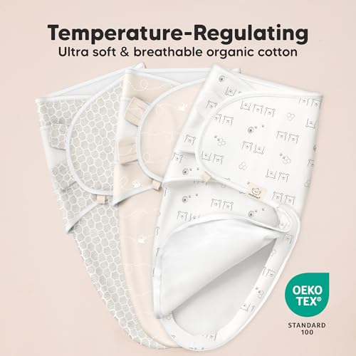 Image of Baby Swaddle Sleep Sacks with Zipper - 3-Pack Swaddles for Newborns 0-3 Months, Infant, Baby Girls, Boys, Soft & Durable Newborn Sleep Sack, Easy Diaper Change Swaddling Blanket (Bumbly, OS)