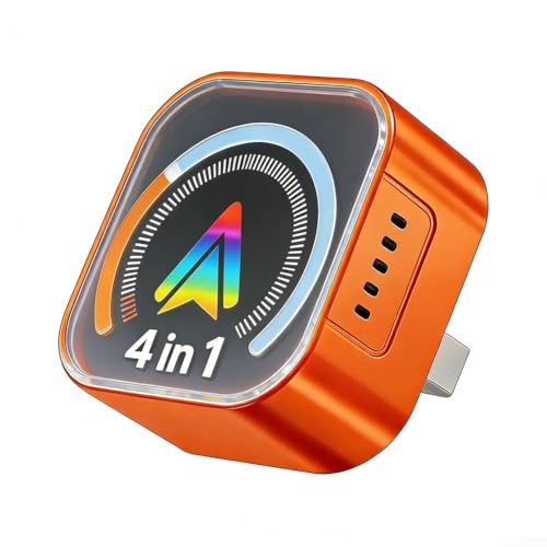 Besshepplo Adaptador inalámbrico 4 en 1 Hub convertidor automático inalámbrico con WiFi de doble banda BT 52 para vehículos con cable y automóviles de fábrica y conexión USB de juego (B)