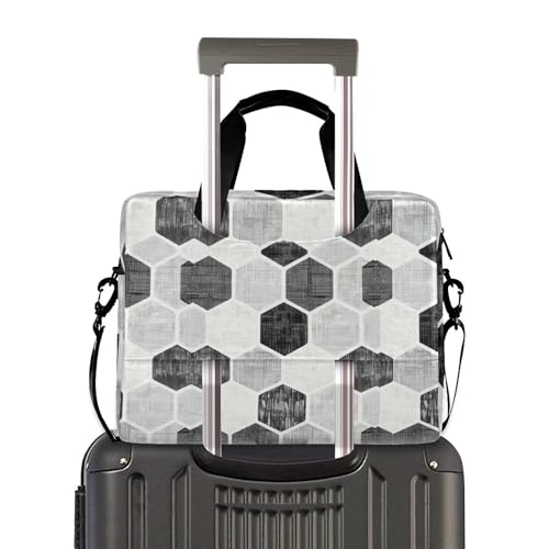 Funda geométrica para laptop con correa 13-15.6 pulg miniatura 3