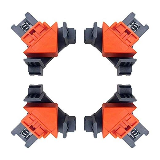 Clound city Angle Clamps, 4PCS Right Angle Fixing Clip,Multi-function woodworking right angle clamp Adjustable Swing Corner Clamp, Corner Clip Fixer for Welding, Wood-Working, Drilling,Making Cabinets