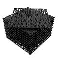 12 PCS Modular Interlocking Cushion, 12" x 12" Interlocking Rubber Floor Tiles with Hole Rubber Mats Drainage Mat, Non Slip Pool Deck Mat Outdoor for Drain Deck Pool Patio