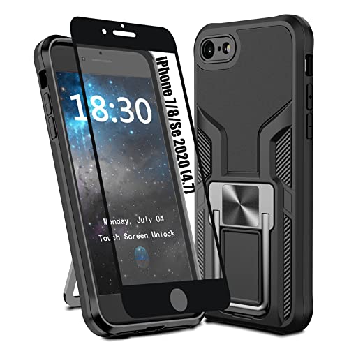Coque iPhone 7/8/SE magnétique noire résistante aux chocs extrêmes