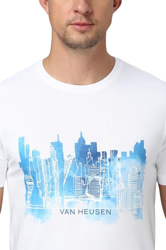 Image of Van Heusen Men's Athleisure Graphic T-Shirt - Comfortable Crew Neck| Soft Breathable Cotton Blend | Casual Wear Style | Summer Favorite | Style 60054
