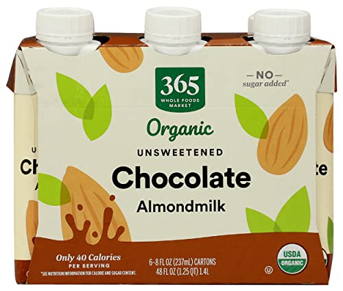 Image of 365 by Whole Foods Market Organic Unsweetened Chocolate Almond Milk 6 Pack, 8 FZ