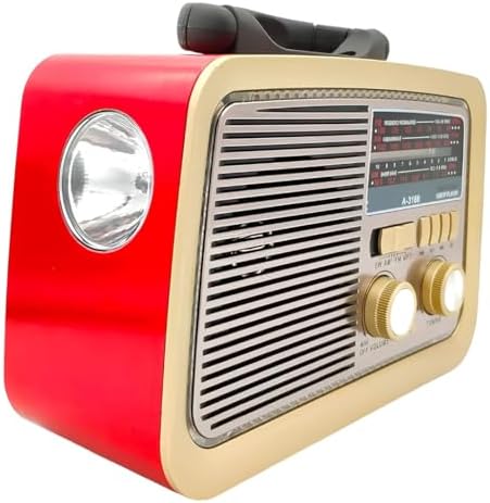 Rádio AM FM Retrô Vintage Portátil Bluetooth Bateria Recarregável