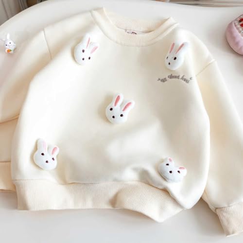 Toddler Kids 3D Bunny Decoration Baby Girls Cute Cartoon Sweatshirt Long Sleeve Crewneck Oversized Pullovers Tops Birthday3
