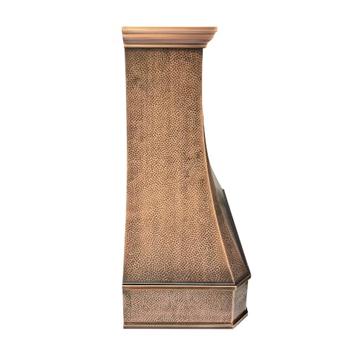 Image of SINDA Copper Range Hood with Internal Motor, Led Lights and Baffle Filter, 42 inchW x 48 inchH, Wall Mount, In Stock