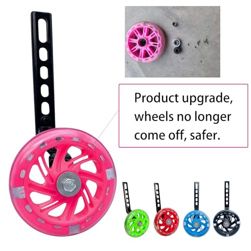 Image of Training Wheels for12 /14 /16 /18 /20 Inch Bicycle，Flash Mute Wheel (Night Glow Black)