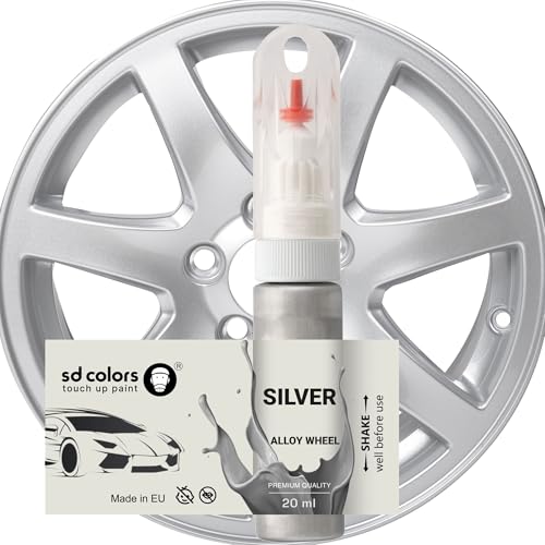 SD COLORS SILVER ALLOY WHEEL New Touch Up Paint 20 ML SCRATCH CHIP BRUSH REPAIR