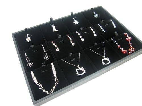Image of 12 Pendent Earring (Necklace) Velvet Jewelry Drawer Organizer Tray Stackable