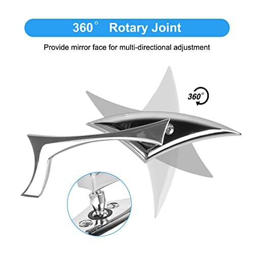 Nifeida 8Mm/10Mm Motorcycle Spear Blade Rearview Side Mirrors, Chrome Motorcycle Cruiser Blade Mirrors Fit For Harley Cruiser Chopper Sportbike Dyna Softail Street Bike Scooter Dirt Bike, Pair #TOP3