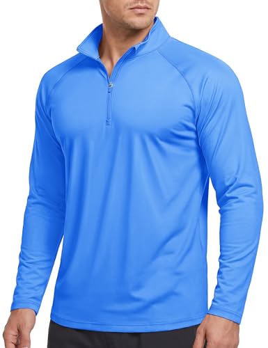 Amazon.com: CRYSULLY UPF 50+ Fishing Shirts for Men 1 4 Zip Long