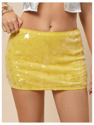 Image of Floerns Women's Sequin Low Waist Mini Skorts Night Out Skirt Shorts