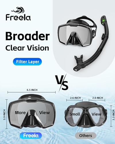 Set de snorkel seco para adultos con máscara de buceo antiniebla y sin fugas miniatura 7