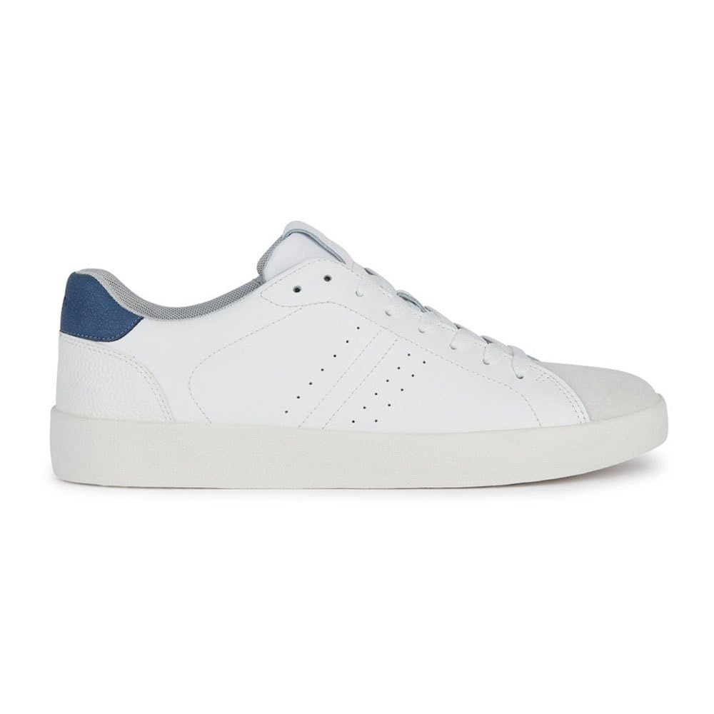 Geox Men's U Affile ASneaker, White Dk Avio, 10.5 UK