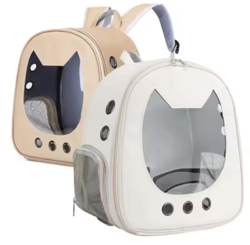 Image of Risan Pets Pet Backpack Transparent Cat & Small Dog Puppy Kitty Shihtzu Carriers for Breathable Airline Travel Approved Air Ventilation Backpack Size 16x 13 x 9 inch (Black)