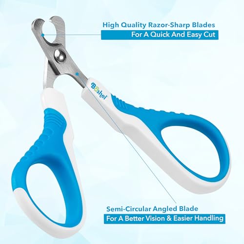 Image of BOSHEL Cat Nail Clipper - Razor-Sharp & Angled Cat Clippers for Nails with Comfy Grip Handles. Lightweight & Safe Grooming Solution - Ideal for Smaller Pets