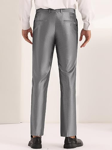 Lars Amadeus Dress Pants for Men's Classic Fit Solid Stretch Flat Front Work Business Trousers3