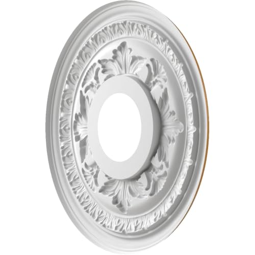 Image of Ekena Millwork CMP13BADVG Baltimore Thermoformed PVC Ceiling Medallion (Fits Canopies up to 5 1 /4 inch), 13 inchOD x 3 1 /2 inchID x 3 /4 inchP, Universal Aged Metallic Vintage Gold