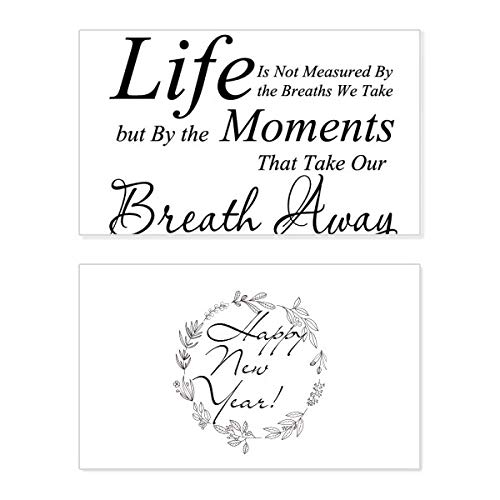 Tarjeta conmemorativa Life Moments: diseño de Año Nuevo con texto Breath en inglés