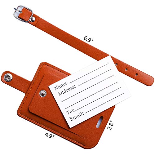Luggage Bag Tags Leather Travel Id Labels Suitcase Name Tags With Snap #TOP3