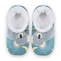 YOUJUNER Women's Slipper Socks Cute Koala Sleeping House Slippers for Women Girls, Warm House Shoes Comfy Closed Back Bedroom Shoes