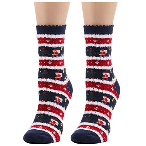 Wollen Sokken Voor 1 paar vrouwen sokken casual winter kerst sokken wollen sokken tube xmas gelukkig nieuw jaar dikke warme kerstboom sokken geschenk Wintersokken Set Voor Dames En Heren (Color : F,